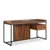 Goodsilo Modern Rectangular Writing Desk With Drawer In Brown