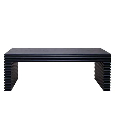 Goodsilo Modern Ribbed Coffee Table Low Profile Center In Blue
