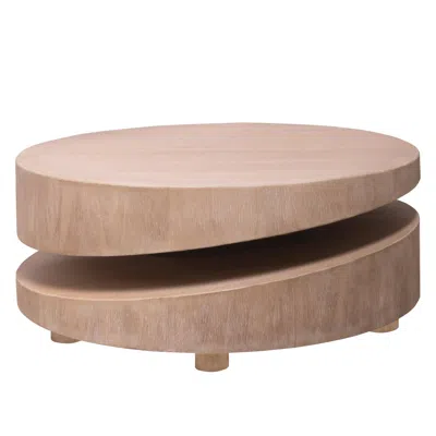 Goodsilo Modern Round Wood Coffee Table In Brown