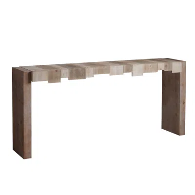 Goodsilo Modern Rustic Console Table - Sculpted Block Design