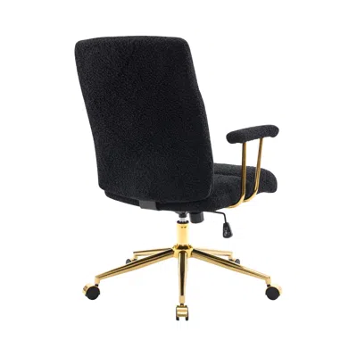 Goodsilo Modern Textured Boucle Fabric Office Desk Chair In Black