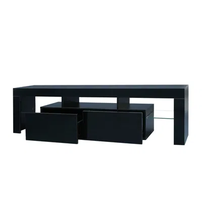Goodsilo Modern Tv Stand With Led Lighting And Storage In Blue