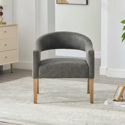 Goodsilo Modern Upholstered Accent Armchair Barrel Dining Chair