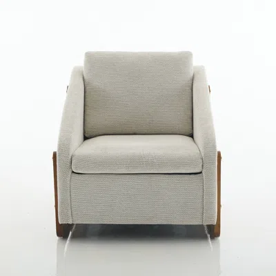 Goodsilo Modern Upholstered Chenille Armchair With Wooden Frame