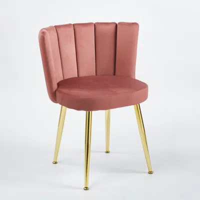 Goodsilo Modern Velvet Dining Chairs With Golden Legs Set