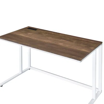 Goodsilo Modern Walnut And White Writing Desk In Brown