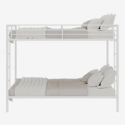 Goodsilo Multi-functional Square Tube Iron Bunk Bed Queen In White
