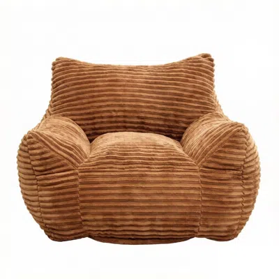 Goodsilo Oversized Bean Bag Chair With Armrests In Brown