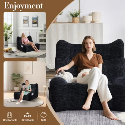 Goodsilo Oversized Bean Bag Chair With Supportive Armrests