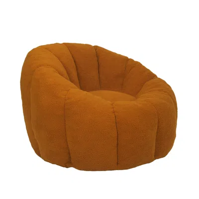 Goodsilo Plush Faux Fur Bean Bag Chair With Armrests In Brown