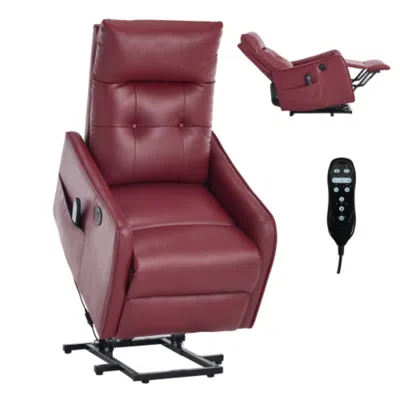 Goodsilo Power Lift Recliner Chair With Massage And Heat In Burgundy