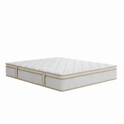 Goodsilo Queen Euro Top Pocket Coil Gel Memory Foam Hybrid Mattress In White