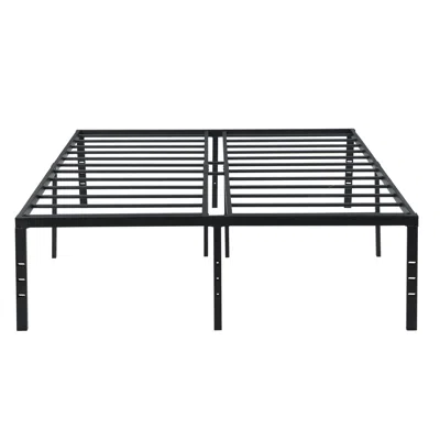Goodsilo Queen Size Bed Frame Compatible With All Standard Queen Mattresses In Black