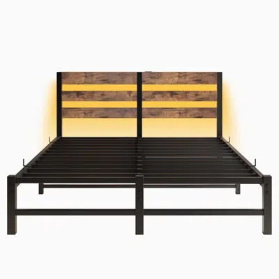 Goodsilo Queen Size Bed Frame With Headboard For Residential Use In Black