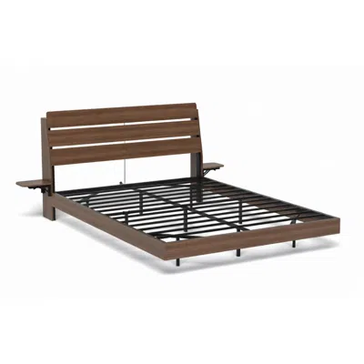 Goodsilo Queen Size Floating Bed Frame Perfect For Modern Bedroom Setup In Brown