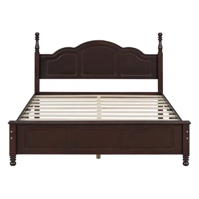 Goodsilo Queen Size Platform Bed Frame For Standard Bedroom Use In Brown