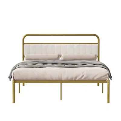 Goodsilo Queen Size Platform Bed Frame With Soft Padded Headboard
