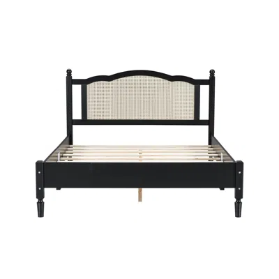 Goodsilo Queen Size Platform Bed With Headboard And Sturdy Slat Support In Black