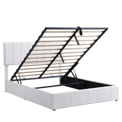 Goodsilo Queen Size Upholstered Platform Bed For All Bedroom Decor Styles In White