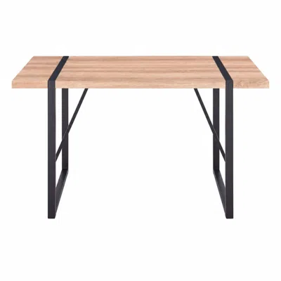 Goodsilo Rectangular Dining Table Seating 4 To 6 Persons For Multiple Home Spaces In Brown