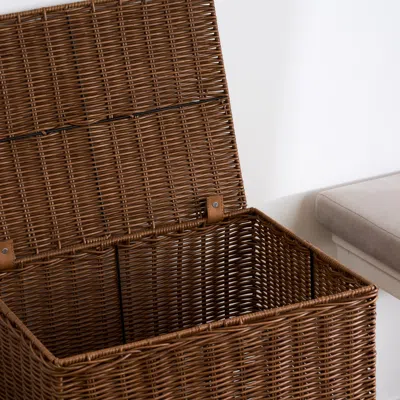 Goodsilo Rectangular Laundry Hamper For Household Daily Laundry Storage Organization In Brown