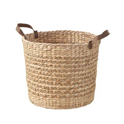Goodsilo Round Multi-functional Storage Basket For Home Organization Needs In Neutral