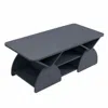 Goodsilo Rounded Corner Rectangular Coffee Table With Open Storage Shelves