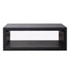 Goodsilo Rustic Beaded Edge Rectangular Coffee Table In Black