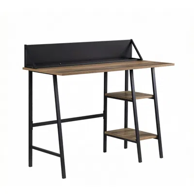 Goodsilo Rustic Oak Modern Functional Writing Office Desk In Brown