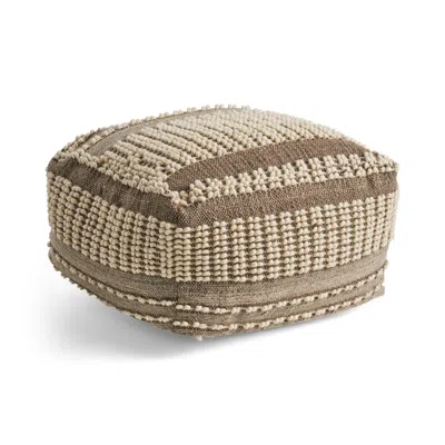 Goodsilo Rustic Tufted Wool Pouf Ottoman