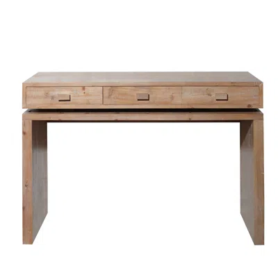 Goodsilo Rustic Wooden Console Table With Drawers