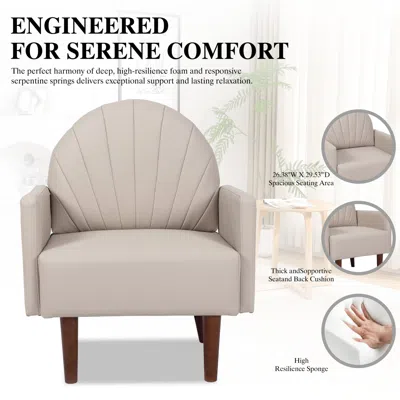 Goodsilo Shell Shaped Curved Backrest Armchair Home Seating