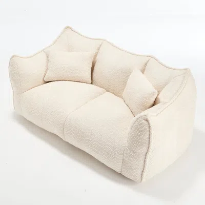 Goodsilo Soft Beanbag Chair With High Resilience Foam Core In Neutral