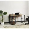 Goodsilo Solid Wood Desk In Oak,black