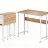 Goodsilo Space-saving Foldable Desk With Storage Solutions In White