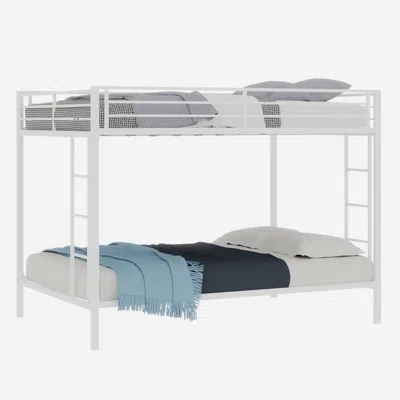 Goodsilo Space-saving Full Size Metal Bunk Bed Frame In White