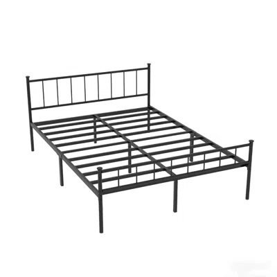 Goodsilo Sturdy Queen Size Bed Frame With Storage In Black