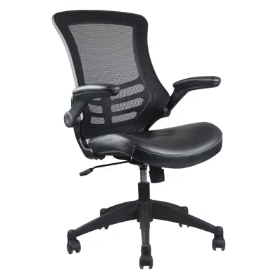 Goodsilo Stylish Mid-back Mesh Office Chair In Black