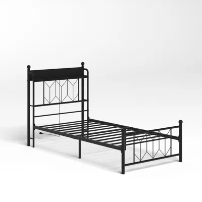 Goodsilo Twin Bed Frame With Headboard For Bedroom Use Only In Black