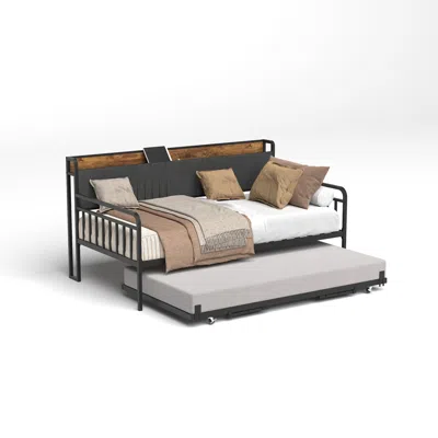Goodsilo Twin Daybed With Trundle Space Saving Bed Frame In Black