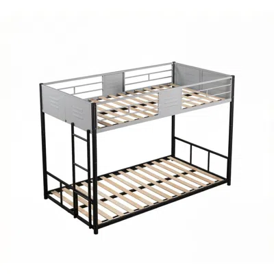 Goodsilo Twin Over Twin Bunk Bed Ideal For Standard Size Bedroom Arrangements In Black