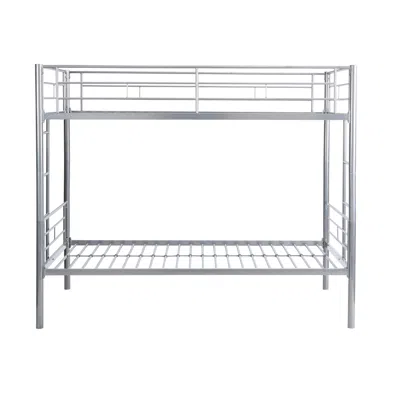 Goodsilo Twin Over Twin Bunk Bed Perfect For All Kinds Of Living Spaces In Silver