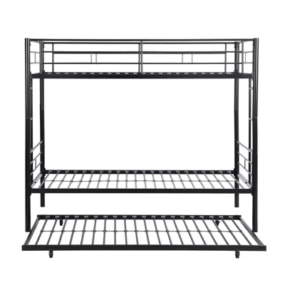 Goodsilo Twin Over Twin Bunk Bed With Convenient Pull Out Trundle In Silver