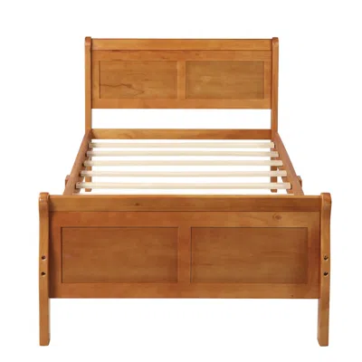 Goodsilo Twin Platform Bed Frame With Headboard In Brown