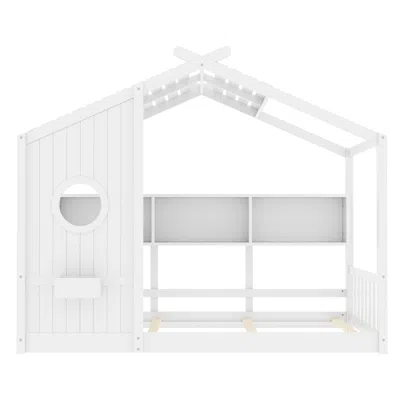 Goodsilo Twin Size Montessori Floor House Bed For Toddlers In White