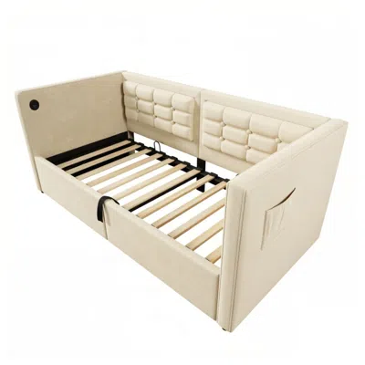 Goodsilo Upholstered Twin Daybed With Hydraulic Storage Bed Frame