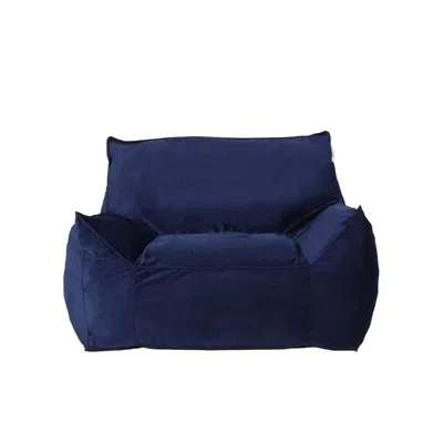 Goodsilo Velveteen Bean Bag Chair With Armrests