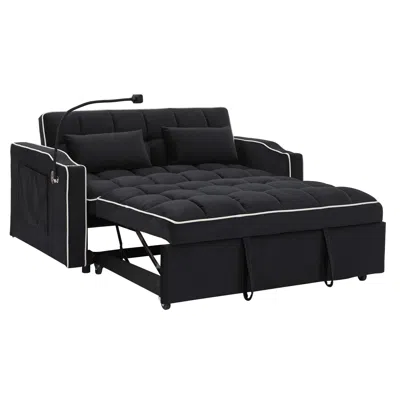 Goodsilo Versatile Foldable Sofa Bed With Adjustable Back In Black