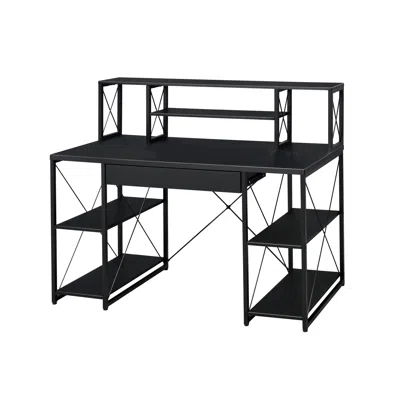 Goodsilo Versatile Home Office Writing Desk With Storage In Black