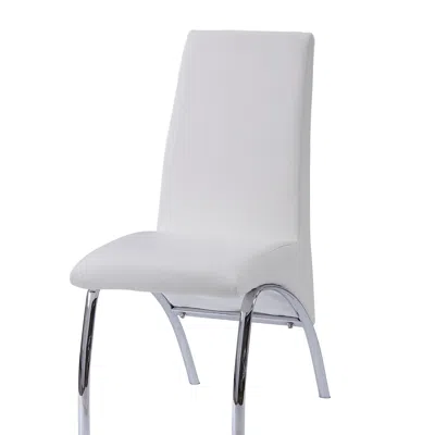 Goodsilo White Chrome Finish Dining Side Chair